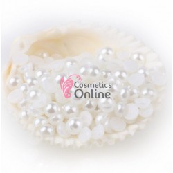 Perlute sidefate de unghii Albe de 4mm - 400 bucati, Cod PPU054